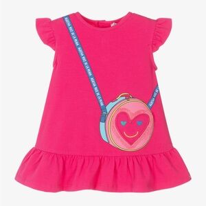 Agatha Ruiz de la Prada Girls Fuchsia Bag Motif Dress 18-24M